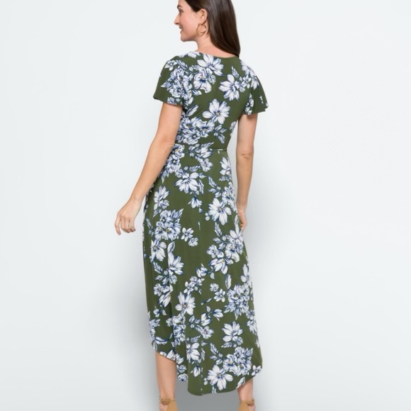 Fortune + Ivy Irene Textured Faux Wrap Hi-Lo Maxi - Picture 3 of 6